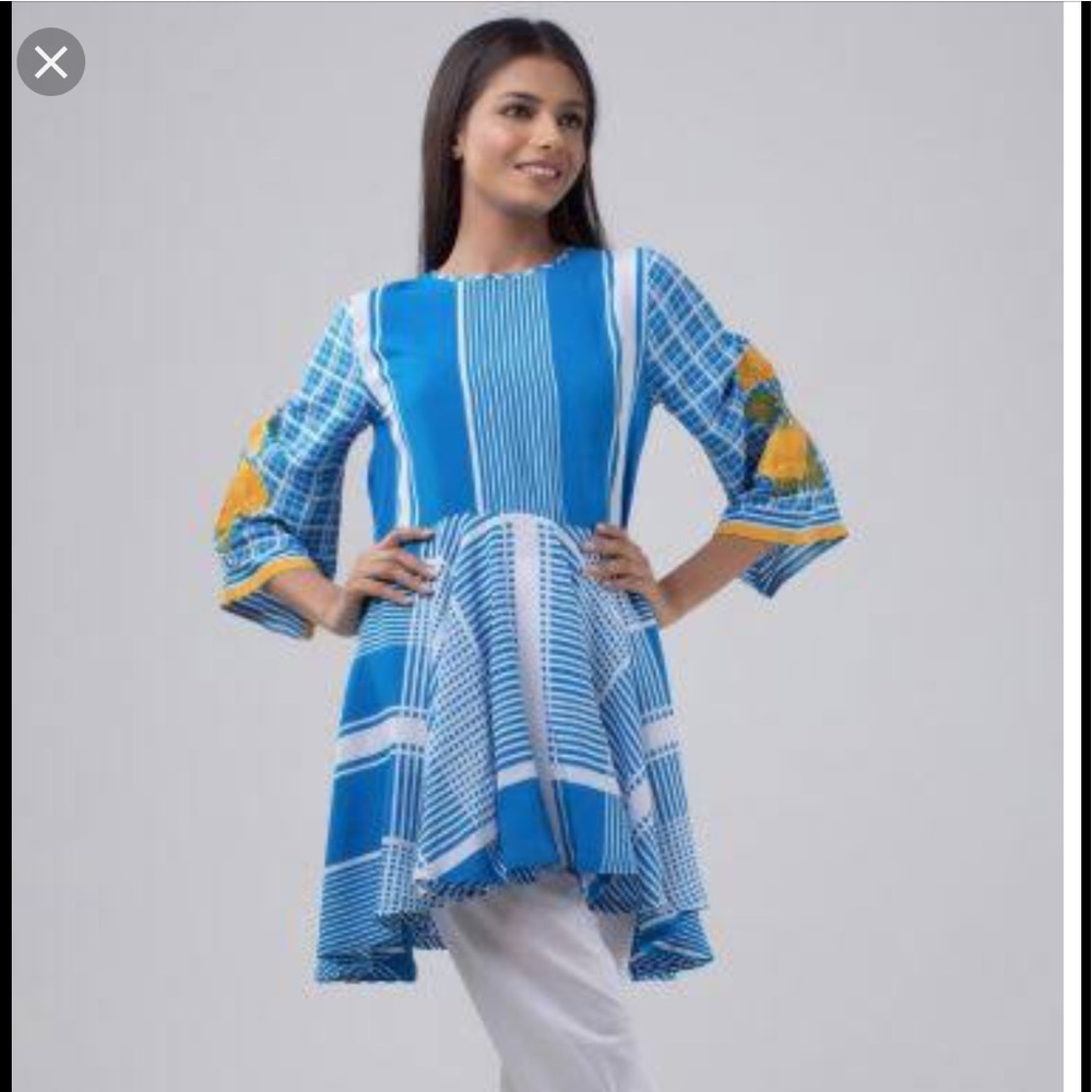 💙🇵🇰Khaadi embroidered blue peplum top🇵🇰💛